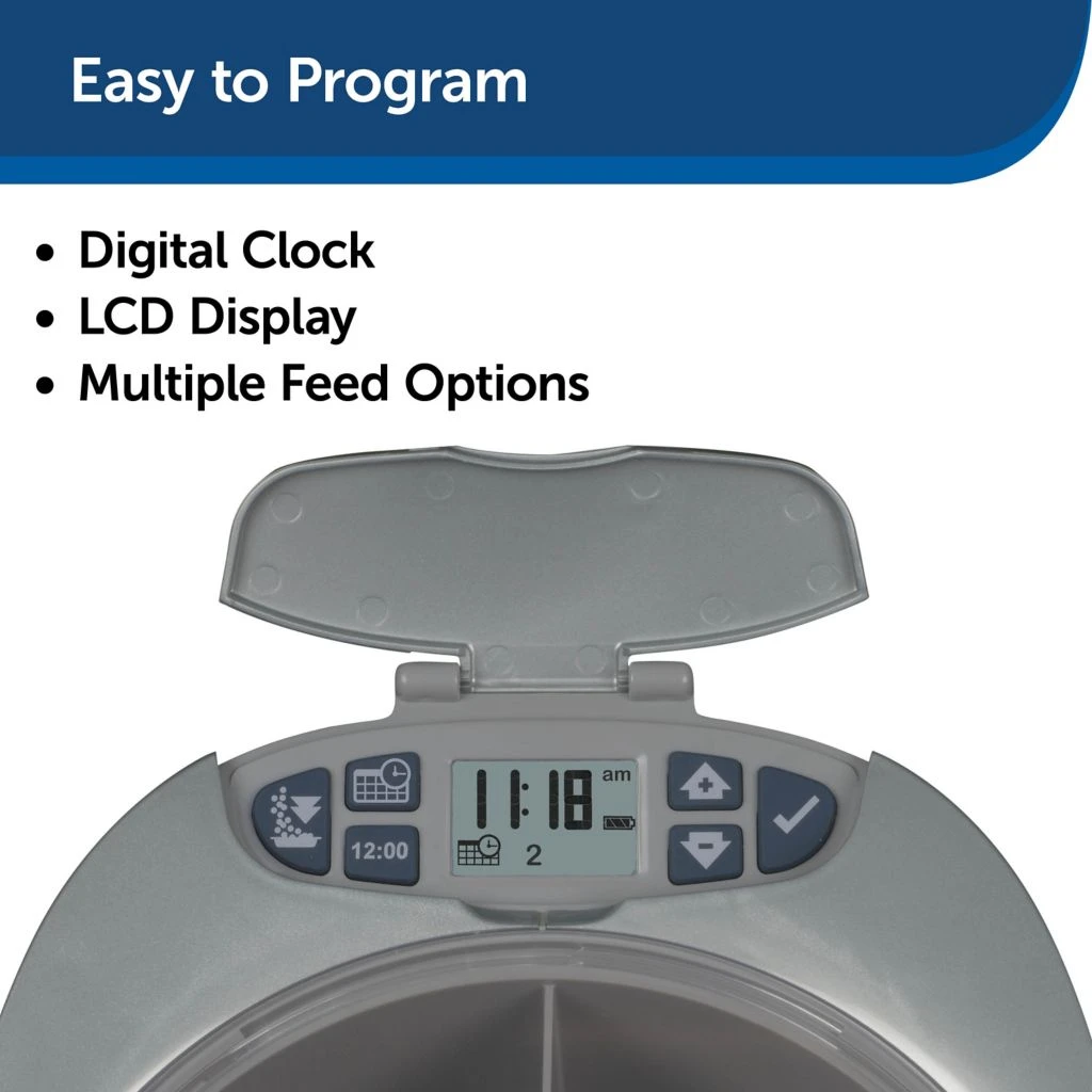 PetSafe 6 Meal Programmable Pet Food Dispenser, Automatic Dog and Cat Feeder - Dry Kibble or Semi-Moist Pet Food - Image 3