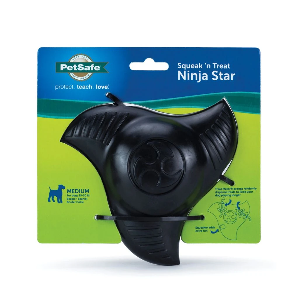 PetSafe Squeak 'N Treat Ninja Star Dog Chew Toy, Medium - Image 8