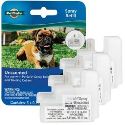 PetSafe Bark Control Dog Collar Spray Refill, Unscented Cartridges, 3 pk.
